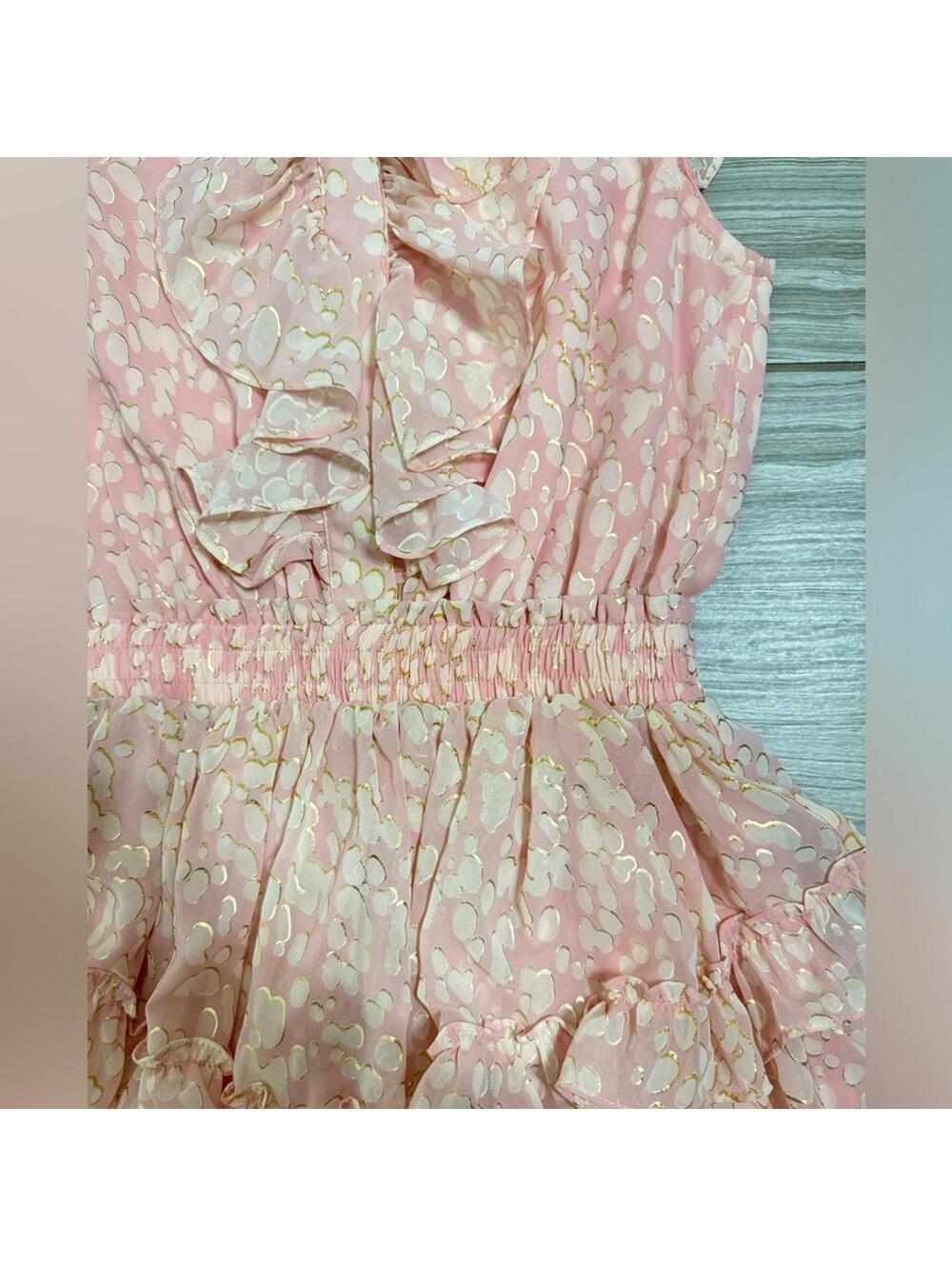 {SOLD} Buddy Love Pink Bubble Bath Astrid Ruffle Tiered Mini Dress XS - Picture 4 of 6